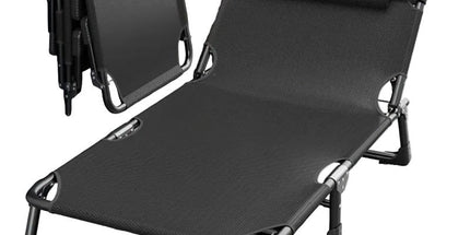 Foldable Oxford Cloth Sun Lounger with Headrest