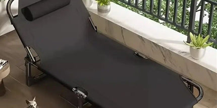 Foldable Oxford Cloth Sun Lounger with Headrest