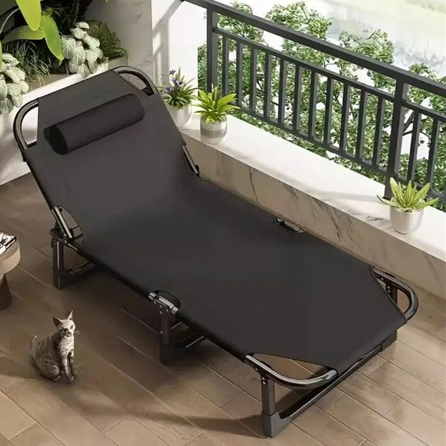 Foldable Oxford Cloth Sun Lounger with Headrest
