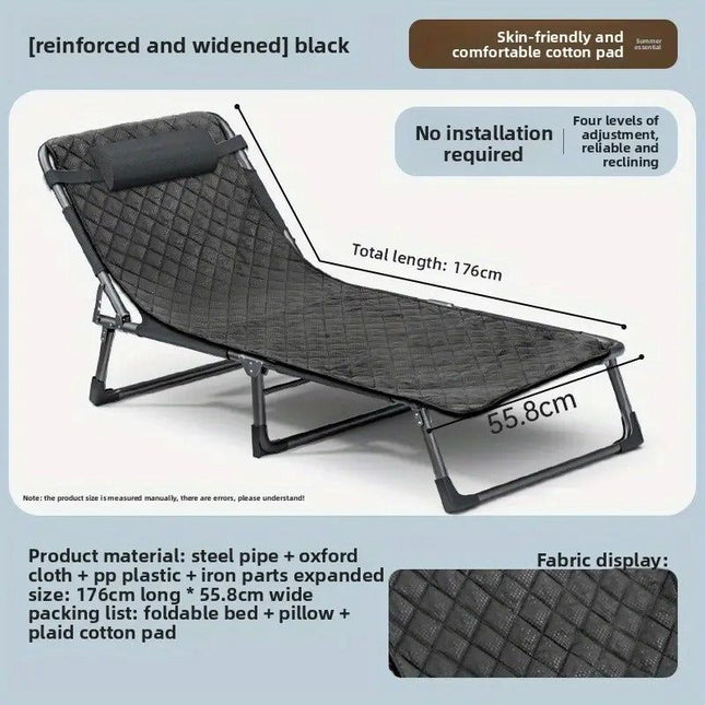 Foldable Oxford Cloth Sun Lounger with Headrest