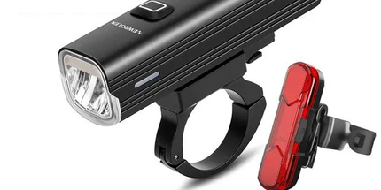 USB Rechargeable Bicycle Light Set Black
