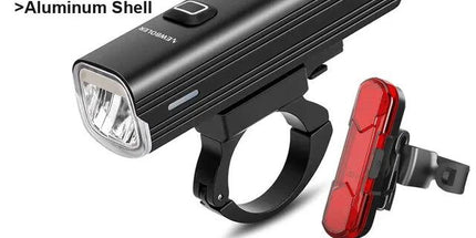 USB Rechargeable Bicycle Light Set Black