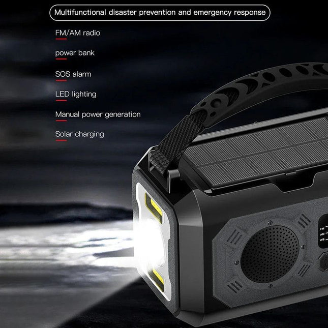 Solar Hand Crank Emergency Radio Grey