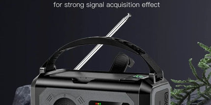 Solar Hand Crank Emergency Radio Grey