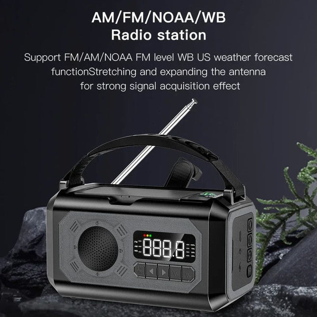 Solar Hand Crank Emergency Radio Grey