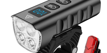 6400mAh USB Rechargeable Bike Light Black