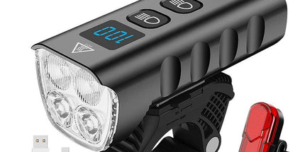 6400mAh USB Rechargeable Bike Light Black
