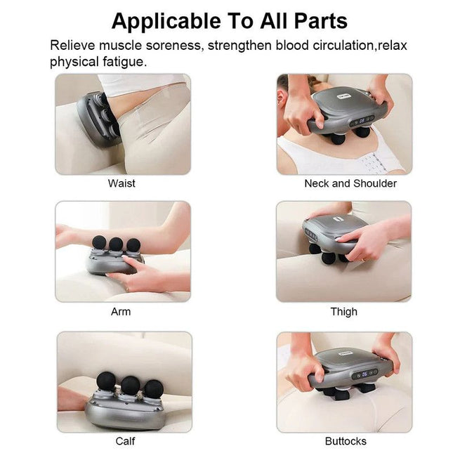 6-Head Fascia Massage Gun Tissue Muscle  Black