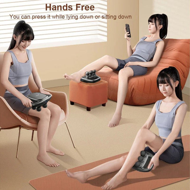 6-Head Fascia Massage Gun Tissue Muscle  Black