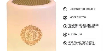 Night Light Bluetooth Quran Speaker White