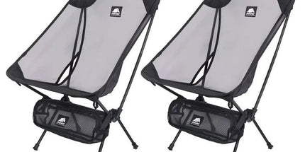 2pcs Outdoor Folding Moon Chairs Black