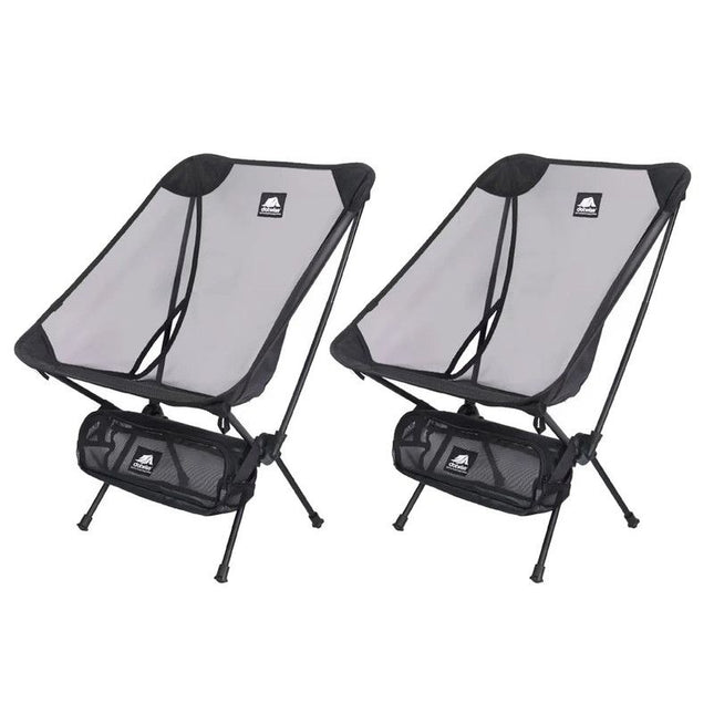 2pcs Outdoor Folding Moon Chairs Black