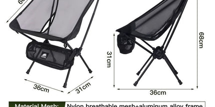 2pcs Outdoor Folding Moon Chairs Black