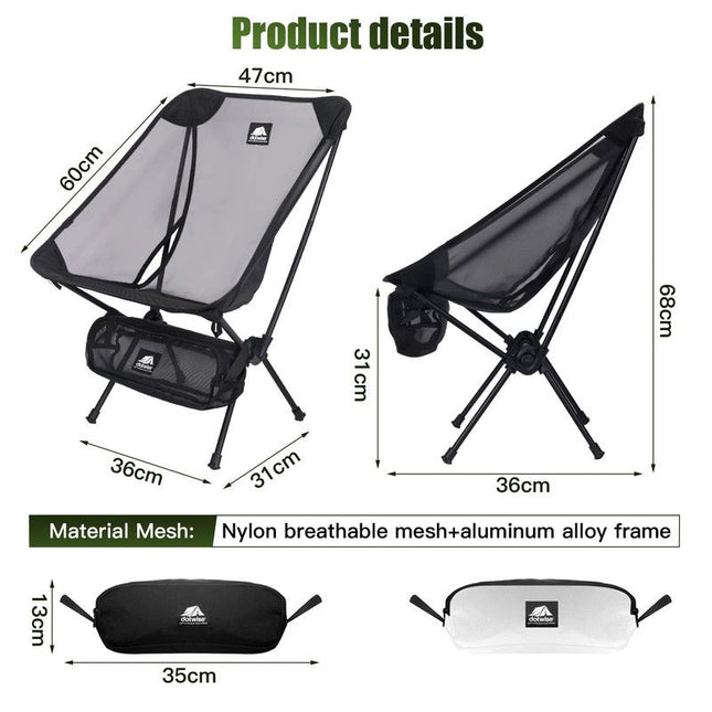 2pcs Outdoor Folding Moon Chairs Black
