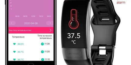 Fitness Bracelet Heart Blood Body Monitoring Black