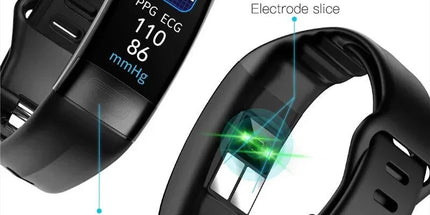 Fitness Bracelet Heart Blood Body Monitoring Black