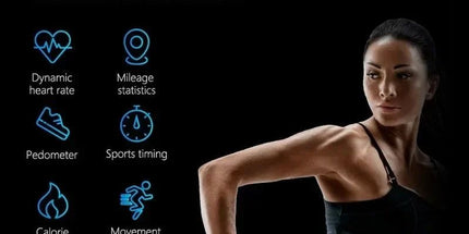 Fitness Bracelet Heart Blood Body Monitoring Black