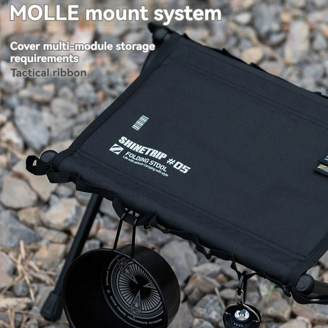 Ultra-Light Folding Camping Stool Black