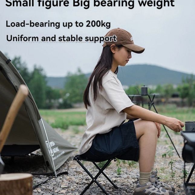 Ultra-Light Folding Camping Stool Black