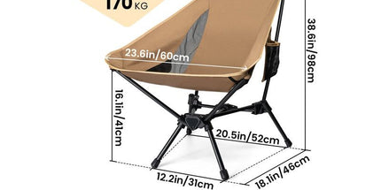 Portable High-Back Camping Chair Khaki