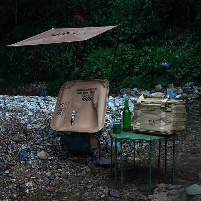 Sunshade Awning Folding Chair Set Khaki