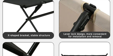 Folding Double Camping Stool Black