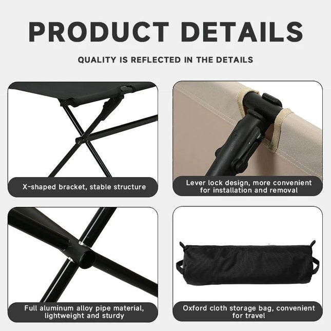 Folding Double Camping Stool Black