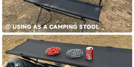 Folding Double Camping Stool Black