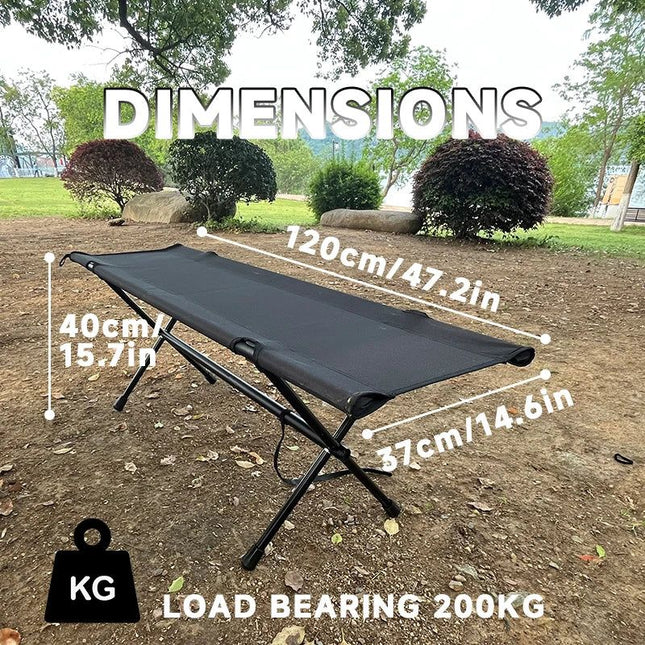 Folding Double Camping Stool Black