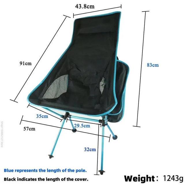 Ultra-Light Folding Camping Chair Blue