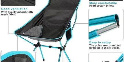 Ultra-Light Folding Camping Chair Blue