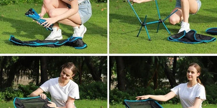 Premium Foldable Camping Chair Blue