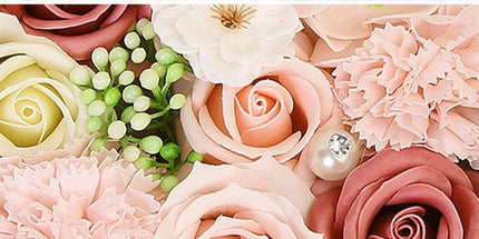 Non-Withered Soap Flower Small Round Box Decoration Set