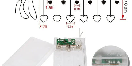 Waterproof Heart-Shaped LED Curtain String Lights