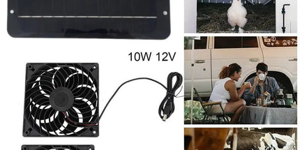 Solar-Powered Electric Ventilator - 10W/12V Dual Fan Pack
