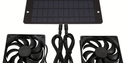 Solar-Powered Electric Ventilator - 10W/12V Dual Fan Pack