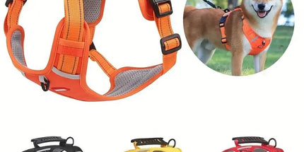Reflective Dog Harness with Leash, No-Pull Vest Harness for Dogs, Adjustable Dog Vest with Handle, Walking Training Pet Harness L size