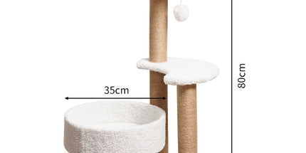 Modern Cat Tree Tower with Scratching Posts and Cozy Perches (50x38x80 cm)