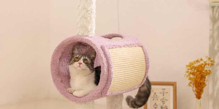 Green Dinosaur-Theme Cat Tree with Tunnel - Multi-Functional Cat Scratching Post and Playhouse