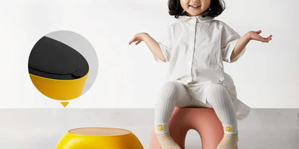 Red Minimalist Round Shape Footstool - Durable Anti-slip Rainbow Stool for Home, Creative Design PP+Polypropylene Material, Comfortable Shoe Bench