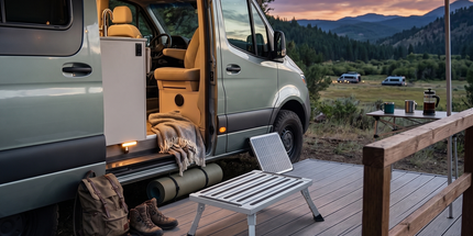 Heavy Duty Aluminum Folding Step Stool - Portable RV Platform and Work Bench with Non-Slip Surface - Collapsible Multi-Purpose Step for Camping, Home, and Outdoor Use