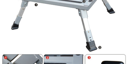 Heavy Duty Aluminum Folding Step Stool - Portable RV Platform and Work Bench with Non-Slip Surface - Collapsible Multi-Purpose Step for Camping, Home, and Outdoor Use