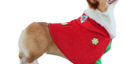 Christmas Dog Costume - Festive Hooded Cape & Green Jumpsuit Outfit (Size : 6XL)