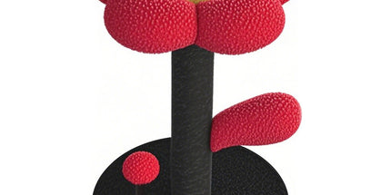 Red and Black Adorable Flower Cat Tree - Plush Perch, Sisal Scratching Post & Spring Ball Toy