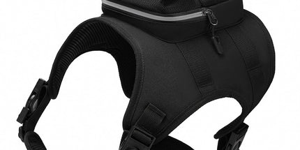 Size L Black Ultimate Dog Harness Vest with Backpack - Padded, Reflective & Adjustable for Medium to Large Breeds