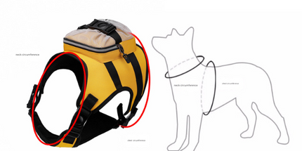 Size L Black and Yellow Ultimate Dog Harness Vest with Backpack - Padded, Reflective & Adjustable for Medium to Large Breeds