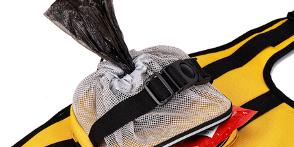 Size L Black and Yellow Ultimate Dog Harness Vest with Backpack - Padded, Reflective & Adjustable for Medium to Large Breeds