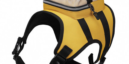 Size S Black and Yellow Ultimate Dog Harness Vest with Backpack - Padded, Reflective & Adjustable for Medium Sized Dogs