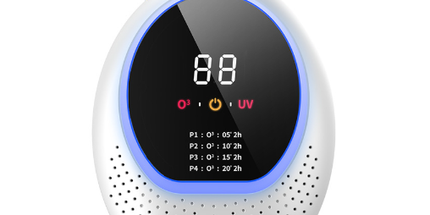 White Rechargeable Ozone & UV-C Air Purifier with Remote - Portable Odor Eliminator for Home, Pets & Closets