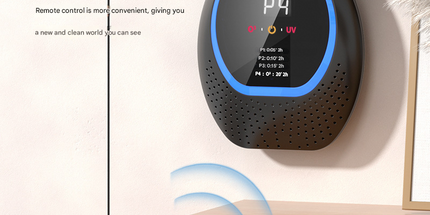 Black Rechargeable Ozone & UV-C Air Purifier with Remote - Portable Odor Eliminator for Home, Pets & Closets